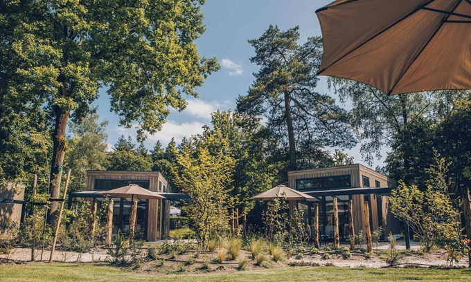 Lieren Casa | Experience luxury and nature in the Reeëndal Lodge on the Veluwe! With 1 bedroom and 1 sleeping loft and a fully equipped kitchen and air conditioning.