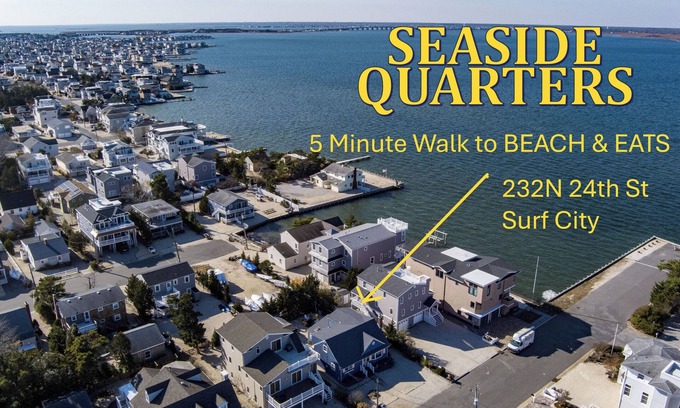 Surf City Casa | IMPRESIONANTE Y ABIERTO 2 OFF BAY EZ WALK 2 BEACH / SHOPS / EATS 10 BADGES / AC / BIKES / FIREPIT
