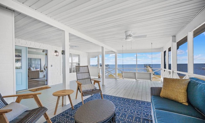 Alabama Gulf Coast Cabaña | Fairhope Cottage: Waterfront, sunset views, screened porch, private pier. Bliss!