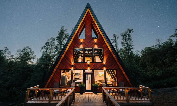 Campton Cabina | Fall RRG Aframe | Hot Tub | Forest View | Fire Pit