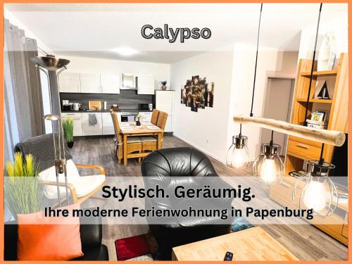 Papenburg Apartamento | Ferienwohnung "Calypso" Papenburg Ebenerdig Terrasse Einbauküche Neubau 84 qm Free Wifi 2 Schlafzimmer