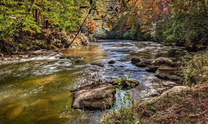 McCaysville Cabina | Fightingtown Creek Retreat - Pet Friendly, Steps to Creek, Hot Tub