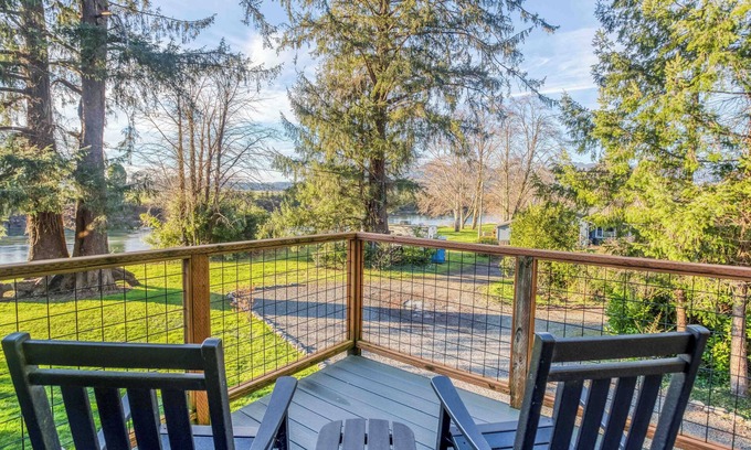 Nehalem Casa | FirePit, Riverview, Beach Nearby, and Spacious Deck