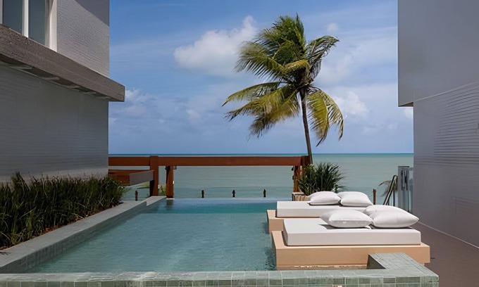 Jardim Oceania Apartamento | Flat pé na areia branco Haus My flats