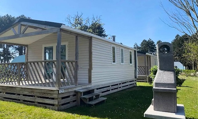 Mers-les-Bains Casa | Flower Le Domaine du Rompval *** - Mobile home Premium 25 m2 including covered terrace - 2 bedrooms +TV + dishwasher + BBQ 4 people