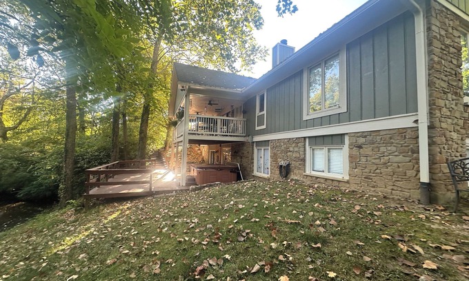 West Newton Casa | Gorgeous 4-bedroom home on 2-acre wooded lot w/creek, 8 miles south of downtown