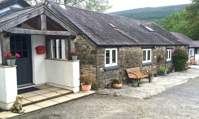 Pentrefelin Cabaña | Gorlech Cottage en Ty'r Cae en el bosque Brechfa.