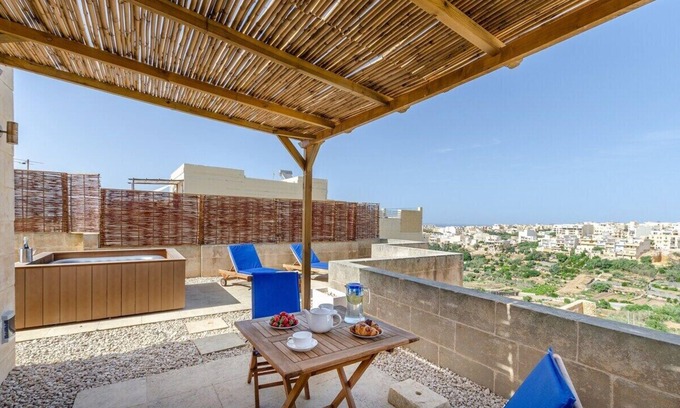 Xaghra Apartamento | Gozo PH w/private Rooftop Hot Tub, Terrace + Views