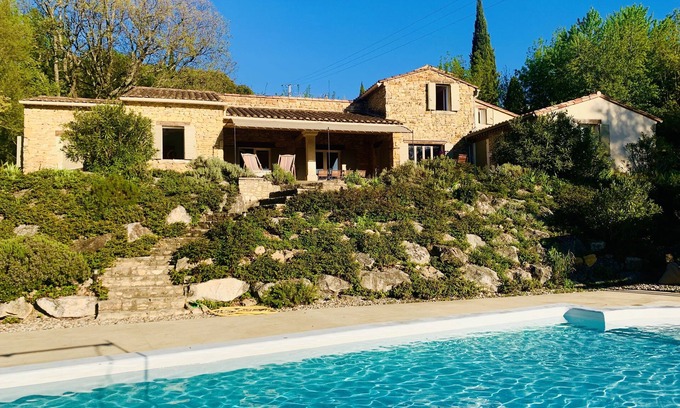 Saint-Andre-d'Olerargues Casa | Great house with beautiful (sundowner) view