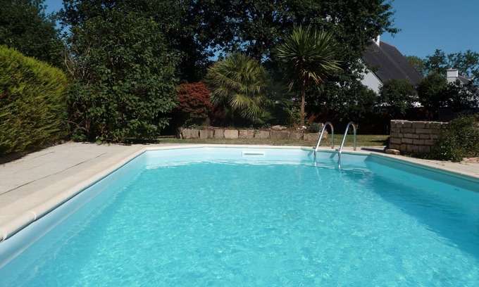 Plougoumelen Casa | Golfo de Morbihan, hermosa casa luminosa con piscina. Campo, río, océano