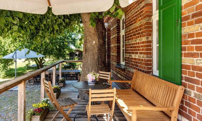 Werben Casa | Casa de vacaciones 'Der Flusshof, Ferienhaus' con terraza compartida, jardín compartido y Wi-Fi