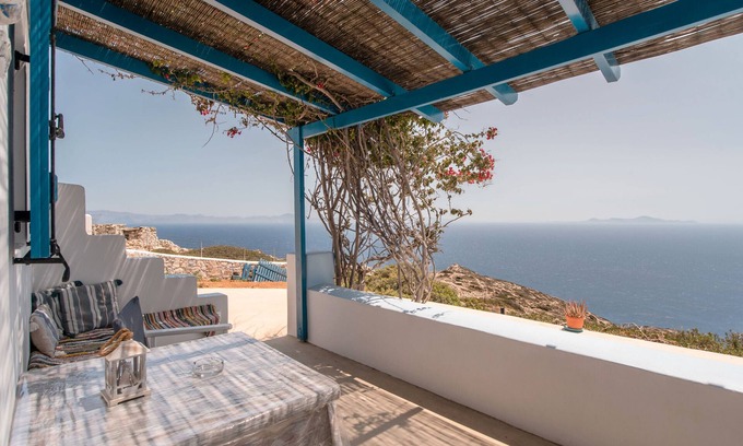 Donoussa Casa | Casa de vacaciones 'Mesaria' con vistas al mar, Wi-Fi y aire acondicionado