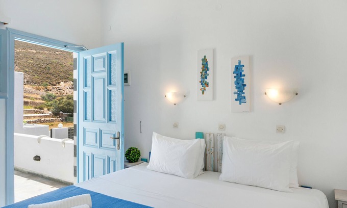 Grikos Casa | Casa de vacaciones 'Pico Bello Patmos 24' con vistas a la montaña, Wi-Fi y aire acondicionado