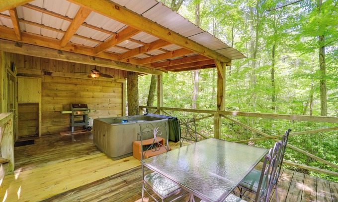 Vein Mountain Cabina | Hot Tub & On-Site Trails: Secluded Marion Cabin