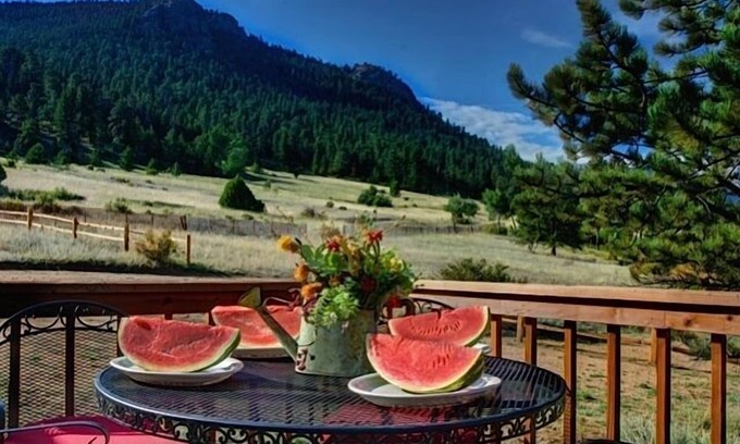 Estes Park Cabaña | Enormes vistas, finca privada de 15 acres, vida silvestre, cabaña multifamiliar cerca de RMNP