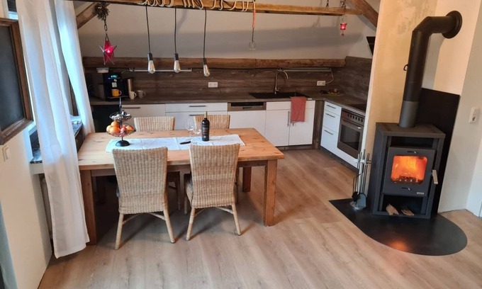 Helmeroth Condominio | Ideal f. Families, eat-in kitchen, play corner, garden, terrace, animals, great nature