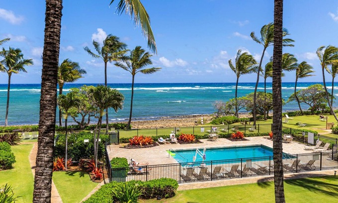 Wailua Condominio | Kapaa Shore Ocean & Pool View Condo