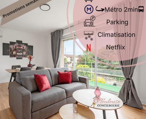 Mirail-Reynerie-Bellefontaine Apartamento | L'Élégance Urbaine-clim-parking gratuit dans rue