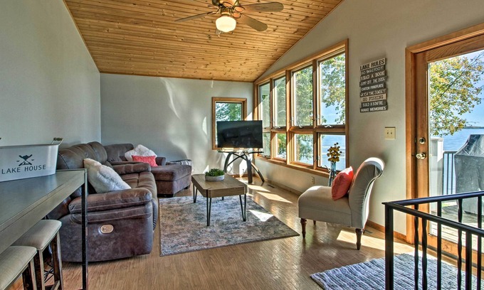 Miltona Casa | Lake Miltona Waterfront Home w/ Deck & Dock!