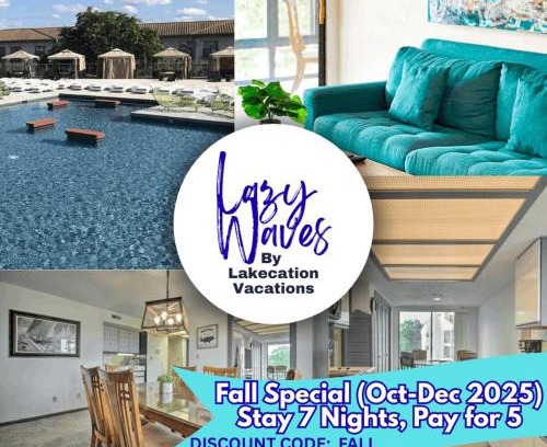 Lake Ozark Casa | Lazy Waves-private 2 Bd2ba Wpool Access-sleeps 6