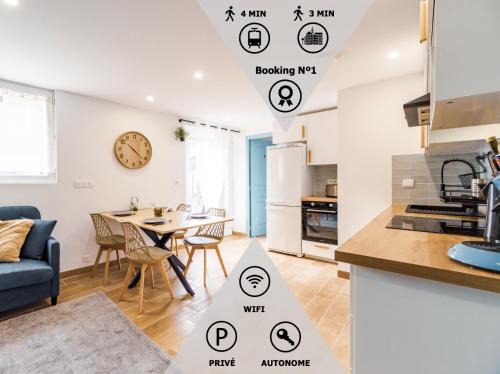 Guingamp Apartamento | Le Lumineux 3 chambres-Parking-Centre