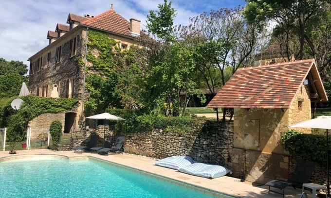 Saint-Marcel-du-Perigord Casa | Le Manoir-Casa-Vista al Jardín-Baño privado-Rural