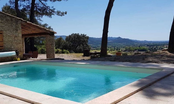 Villedieu Casa | Le Petit Paradis, casa de piedra, piscina, vista excepcional