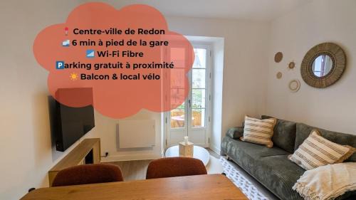 Redon Apartamento | Le Terra Redon - T2 tout équipé avec balcon, local vélo et gare à 6 minutes à pied