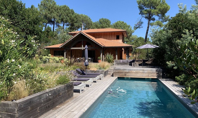 Lege-Cap-Ferret Casa | Lège Cap Ferret - Villa de madera con piscina climatizada cómoda