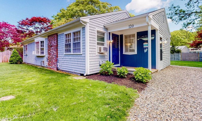 West Hyannisport Casa | Lovely escape with a large yard, firepit, grill, beach gear, full kitchen, & W/D