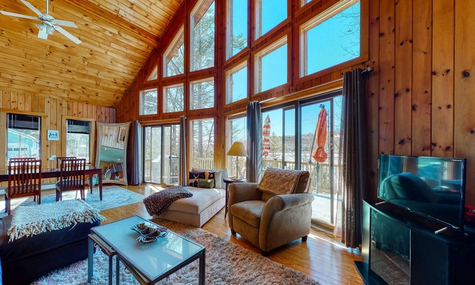 Harrison Casa | Lovely home on Crystal Lake with private dock, lake views, deck, & grill