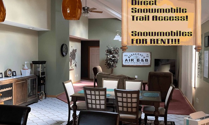Caribou Casa | Luxury 3-Bedroom Home Next to Snowmobile Trails
