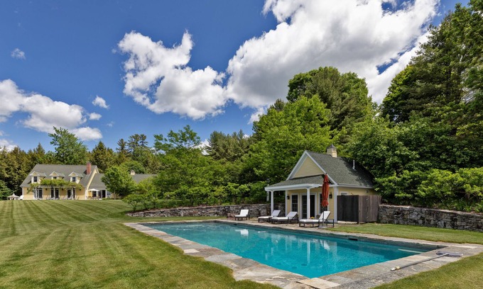 West Hartford Casa | Luxury estate on 17 acres with private pool, pond, gym, game room & views