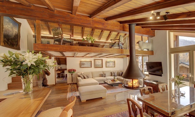 Zermatt Apartamento | Ático Zen, de lujo de 3 dormitorios, vistas al monte Cervino, a 100m de remontes y pistas