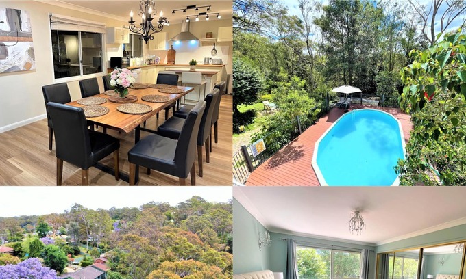 Winmalee Casa | Luxury Mountain Retreat, Swimming Pool, A/C with Forest Views