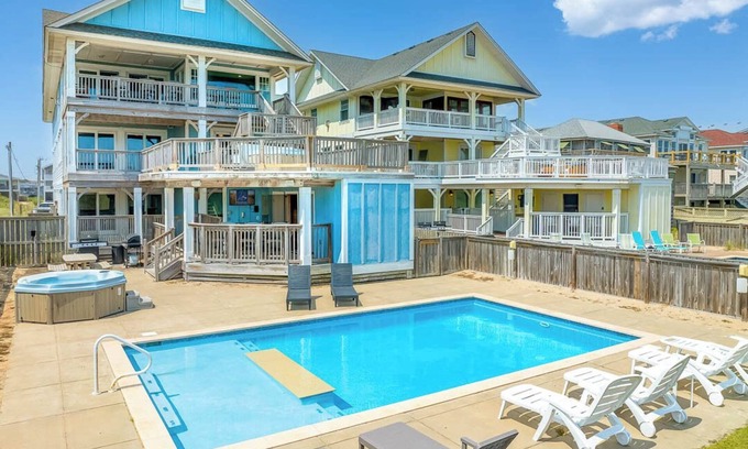 Kill Devil Hills Casa | Magnolia Cay | Oceanfront | Private Pool, Hot Tub, and Dog Friendly