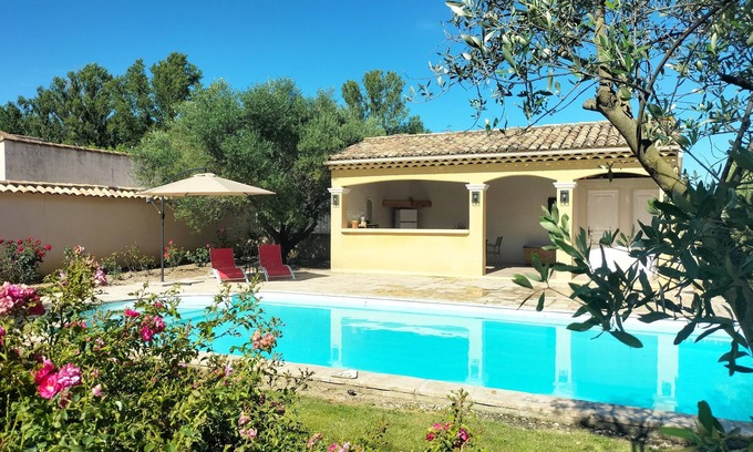 Serignan-du-Comtat Casa | Maison de Campagne- mas Célestin Avec Piscine 6 Personnes - 3 Chambres