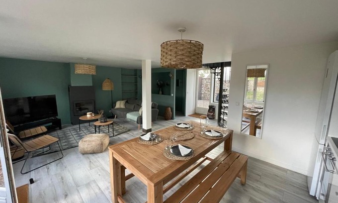 Pressagny-lʼOrgeuilleux Casa | Maison de campagne entièrement climatisée avec grand jardin