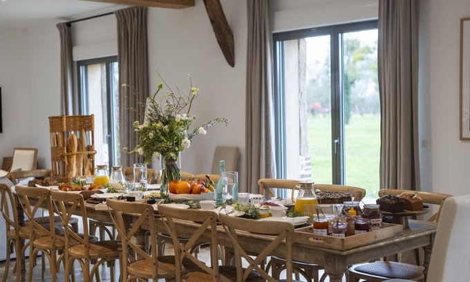 Cricqueboeuf Casa | Maison des Pommiers-Casa-De Lujo-Baño privado con bañera