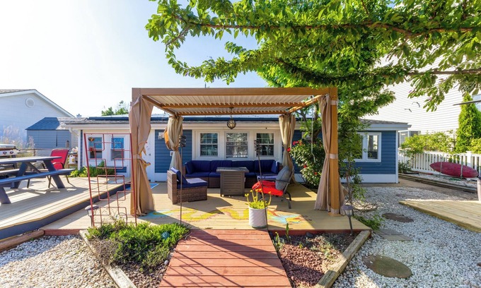 Beach Haven West Casa | Minutes to Ocean! 3-bedroom waterfront Boho Beach Bungalow with AC,WIFI,Bar Shed