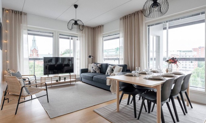 Tampere Apartamento | Modern Apartment with Sauna & Large Balcony