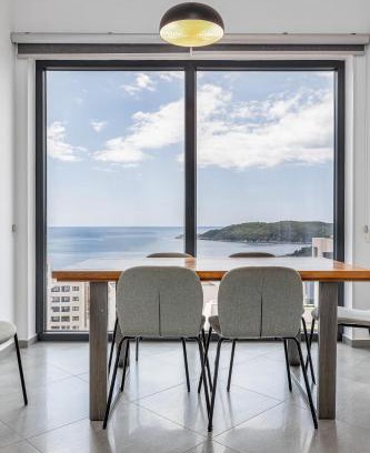 Becici Apartamento | Modern Top Floor Sea View 3BR with Pools, Spa & Fitness