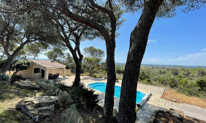 Uchaux Villa | Villa moderna - 5 dormitorios, en el pueblo de Uchaux - piscina privada y vistas increíbles