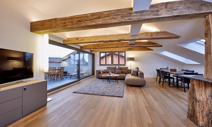 Murnau am Staffelsee Apartamento | MODERNO con FLAIR la TRADICIÓN - ATTIC 86qm - 2 personas - TERRAZA DEL TECHO