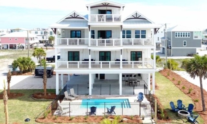 Mexico Beach Casa | New 7BR/7BA Beachfront House with private heated POOL, Views from every room