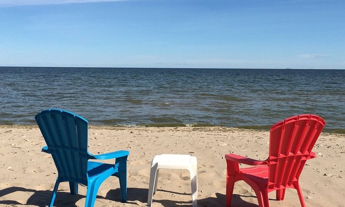 Bark River Casa | New Listing! Lake Michigan Beachfront for All Seasons