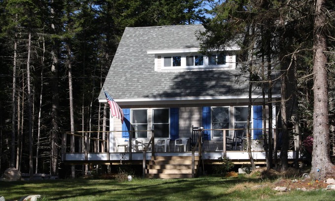 Stonington Cabaña | Nueva casa de campo aislada isla de los ciervos con la isla Vistas
