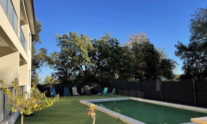 Arena Apartamento | New T3 apartment with swimming pool a few minutes from the beaches and the mountains