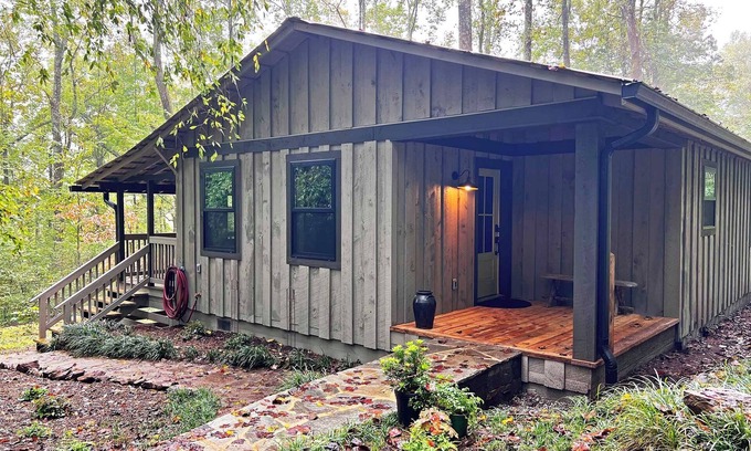 Saluda Cabaña | NEW! The Cottage at Whispering Falls: LUXURY & PRIVACY on 7 acres - King beds