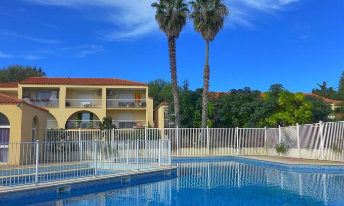 Les Hauts de Canet Apartamento | Hermoso apartamento para 4 personas con A/C, WIFI, piscina, TV, terraza y mascotas permitida